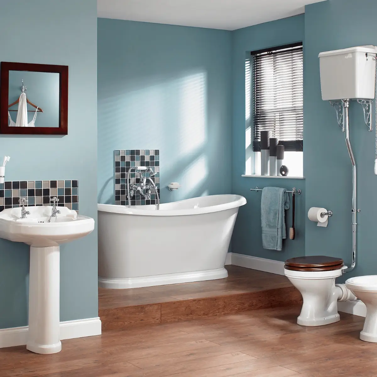 We meticulously align wall paneling, bespoke vanity units, and intricate Victorian or Edwardian floor tiles to highlight classic traditional bathroom decor.